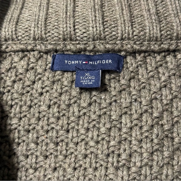 Tommy Hilfiger Cardigan Sweater Womens Size XL Wool Blend Army Green Long Sleeve - Picture 7 of 8